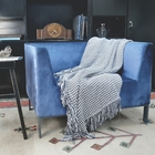 Manta para Sofá Pied Poule Azul e Branca 2,20x2,00 m Guaratinguetá