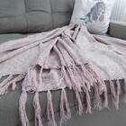 Manta Para Sofá Rosa Seco Em Chenille
