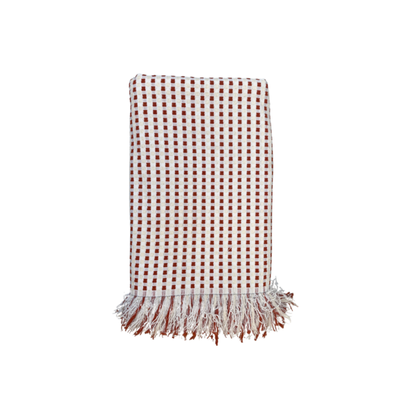 Manta Para Sofá Sella Branca e Vermelha 1,40x1,40m Sf