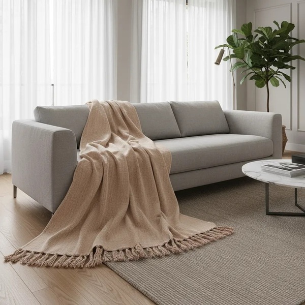 Manta Para Sofá Tipo Manta Capa De Sofá 2,40 X 1,80 Caramelo