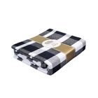 Manta para Sofá Ventura Degradê Xadrez Preta e Branca 2,30x2,05 m Guaratinguetá