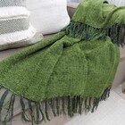 Manta Para Sofá Verde Musgo Em Chenille