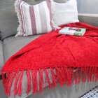 Manta Para Sofá Vermelha Em Chenille