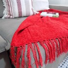 Manta Para Sofá Vermelha Em Chenille