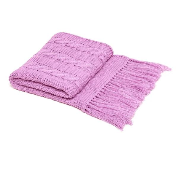 Manta Peseira C/franja Cama Sofá 230cm X 60cm  1032.5 Lilas