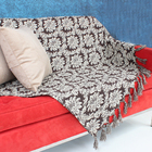 Manta Peseira Jacquard Sofá Cama Arandela12s Marrom1,80x1,40
