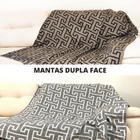 Manta Peseira Jacquard Sofá E Cama 1,60mx1,40m Creta Preta