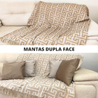 Manta Peseira Jacquard Sofá E Cama 2,10mx1,40m Creta Bege