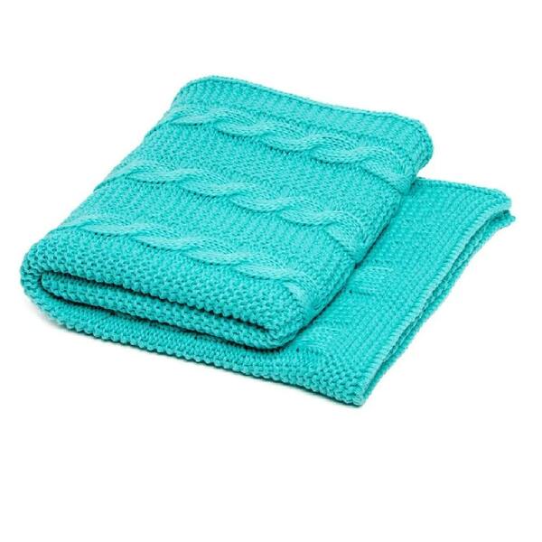 Manta Peseira Trico Cama Sofá 230cm X 60cm 1032.5 Verde Agua