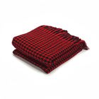 Manta Decorativa Pied Poule Rústica Vermelho e Preto 1,70x1,40m