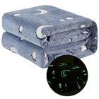 Manta Que Brilha No Escuro Solteiro Bene Casa Azul Mescla Lua