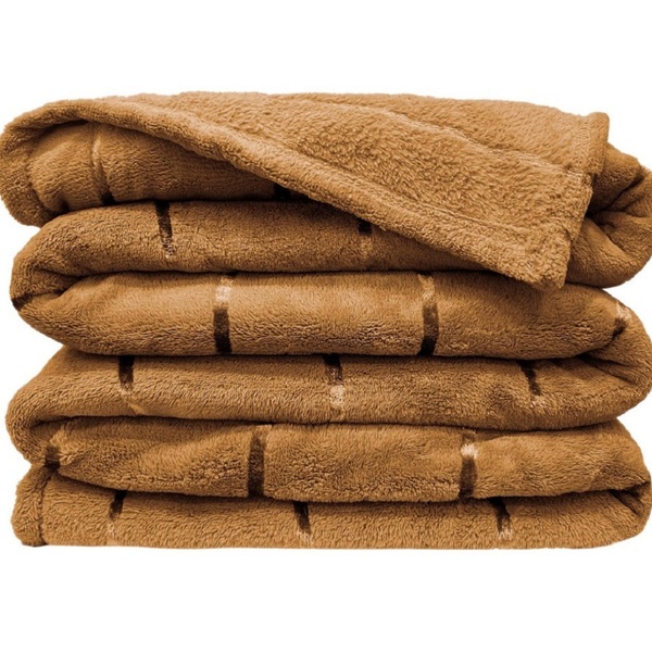 Manta Ruby Flannel Queen Decorativa 100% Poliéster - Caramel