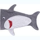 Manta Saco De Dormir Bouton Infantil Microfibra Tubarão Cinza