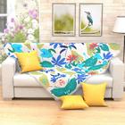 Manta Sofá Colorida Floral Alpes. 2,30m X 1,50m Com Franja Te