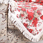 Manta Sofá Decorativa Fiori Vermelha 1,50m X 1,50m Tecido Jac