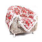 Manta Sofá Decorativa Fiori Vermelha 1,50m X 1,50m Tecido Jac