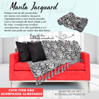 Manta Sofá Jacquard Protetora Medalhão Black8 Preto1,80x1,40