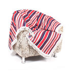 Manta Sofá Listrada Vermelha Supreme 2,30m X 1,50m Com Franja