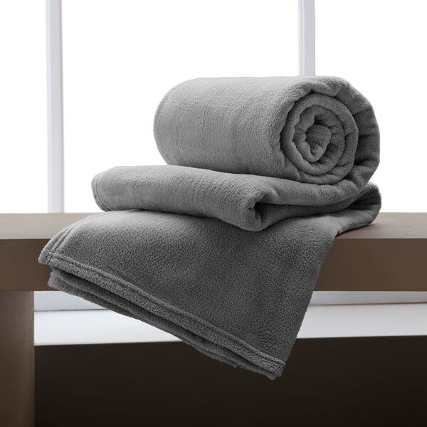 Manta Solteiro De Microfibra Corttex Cinza Un