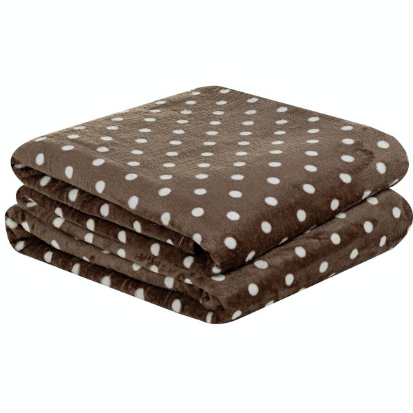 Manta Solteiro Petit Poa Flannel Microfibra 1 Peça - Caqui