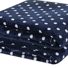 Manta Solteiro Petit Poa Flannel Microfibra 1 Peça - Marinho