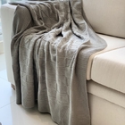 Manta Tricot Cinza Geométrica