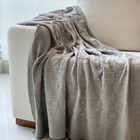 Manta Tricot Cinza Geométrica