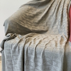 Manta Tricot Cinza Geométrica