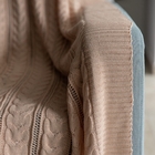 Manta Tricot Trança Rosé