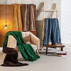 Manta Veludo Luxo Decorativa Caqui