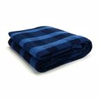 Manta Decorativa Ventura Degradê Xadrez Azul Marinho 2,30x2,20m