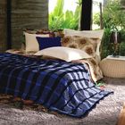 Manta Decorativa Ventura Degradê Xadrez Azul Marinho 2,30x2,20m