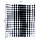 Manta Decorativa Ventura Degradê Xadrez Branco e Preto 2,30x2,05m