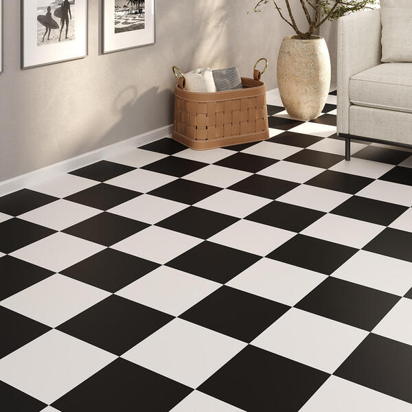 Manta Vinílica 0,7mm Antiderrapante 42m² Xadrez Quadriculado