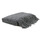 Manta Xale De Chenille Com Franja 1,20m X  X 1,80m Cinza Graf