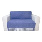 Manta Xale De Chenille Com Franja 1,20m X  X 1,80m Cor Azul R