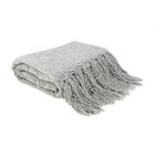 Manta Xale De Chenille Com Franja 1,20m X  X 1,80m Cor Cinza