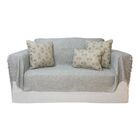 Manta Xale De Chenille Com Franja 1,20m X  X 1,80m Cor Cinza