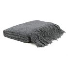 Manta Xale De Chenille Com Franja 1,20m X  X 1,80m Cor Cinza