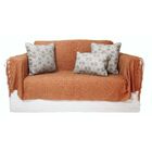 Manta Xale De Chenille Com Franja 1,20m X  X 1,80m Cor Laranja
