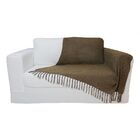 Manta Xale De Chenille Com Franja 1,20m X  X 1,80m Cor Marrom