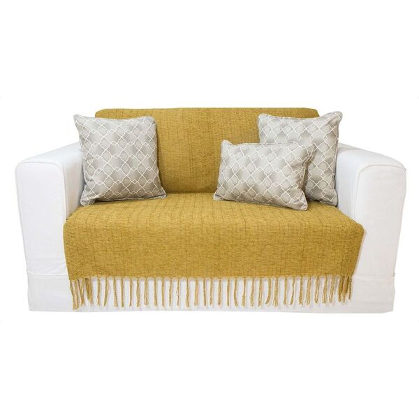 Manta Xale De Chenille Com Franja 1,20m X  X 1,80m Cor Mostar