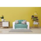 Manta Xale De Chenille Com Franja 1,20m X  X 1,80m Cor Tifany