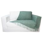 Manta Xale De Chenille Com Franja 1,20m X  X 1,80m Cor Tiffany