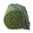 Manta Xale De Chenille Com Franja 1,20m X  X 1,80m Cor Verde