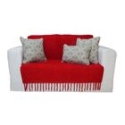 Manta Xale De Chenille Com Franja 1,20m X  X 1,80m Cor Vermel