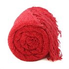 Manta Xale De Chenille Com Franja 1,20m X  X 1,80m Cor Vermel
