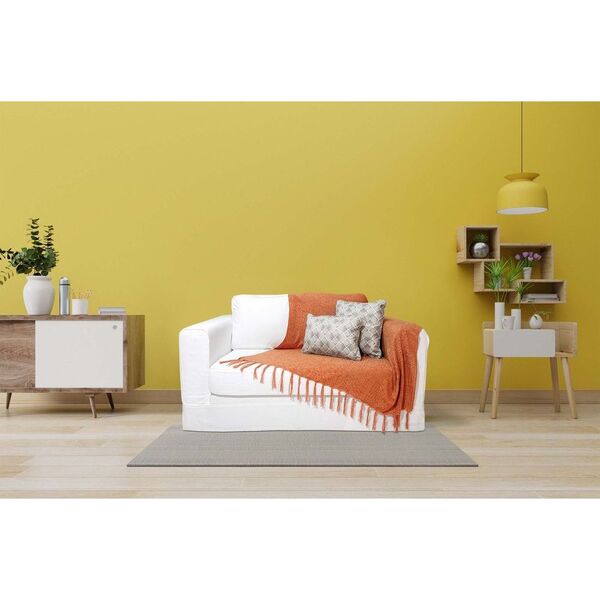 Manta Xale De Chenille Com Franja 1,20m X  X 1,80m Laranja