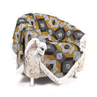 Manta Xale De Sofá Preta Estampada Persa 1,50m X 1,50m Tecido