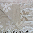 Manta Xale P Sofá Tipo Capa Jacquard Flor15s Bege 1,80x1,40